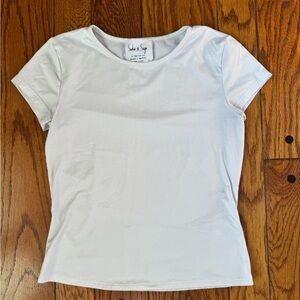 SADIE & SAGE Mint Ivory Basic Tee Short Sleeve Stretch Women’s XS